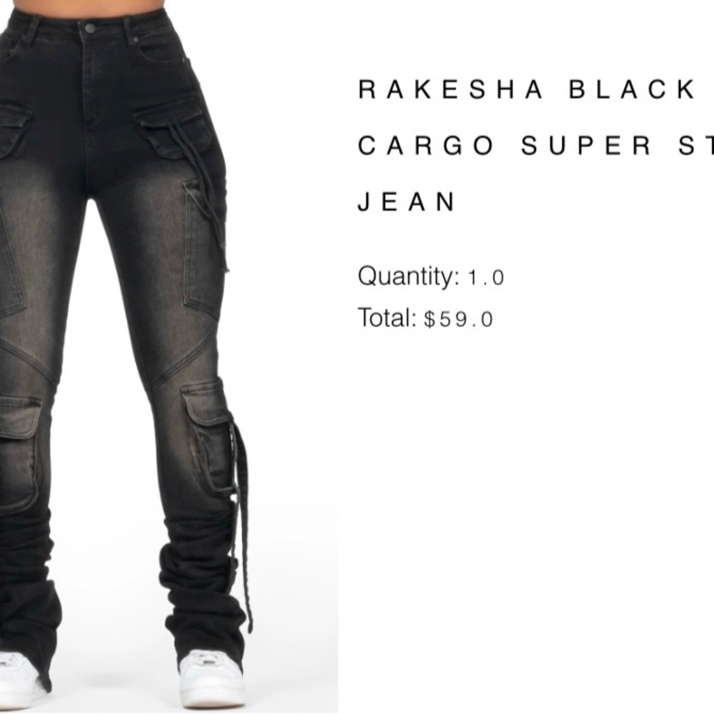 Rakesha Women's Black Skinny Cargo Jeans
